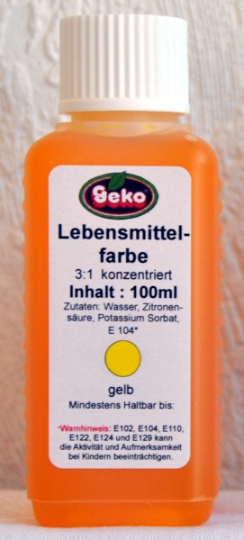 "GEKO" Lebensmittelfarbe, flüssig (gelb) 100ml